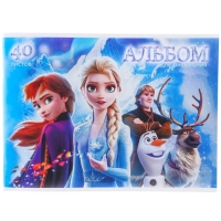 Альбом для рисования А4, 40 листов 100 г/м&sup2;, на скрепке, Холодное сердце