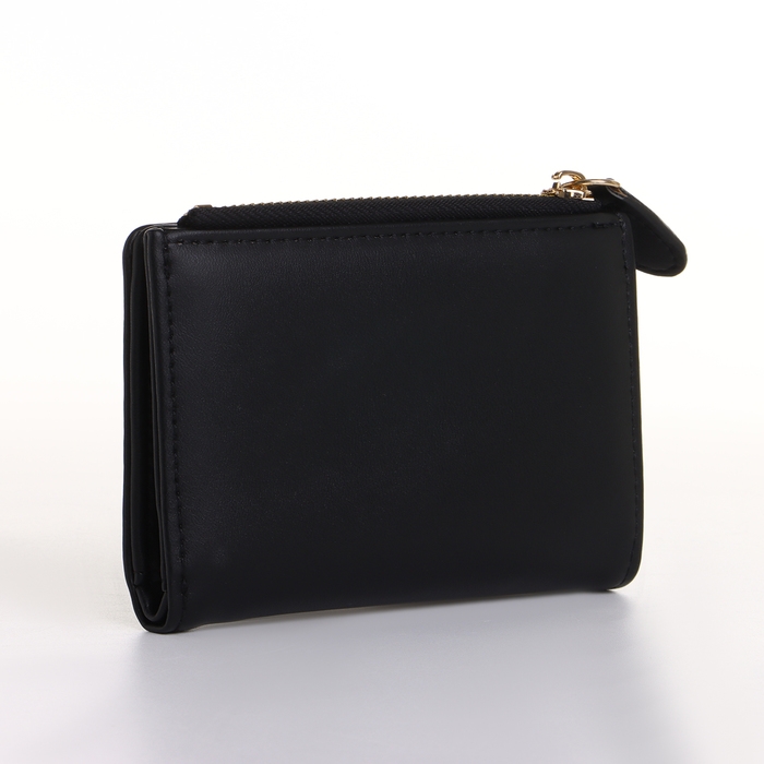 Кошелёк женский на кнопке, цвет чёрный Кошелёк женский на кнопке, цвет чёрный