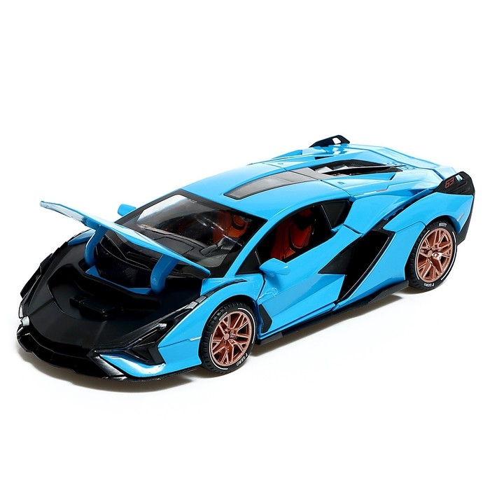 Машина металлическая, 1:24, инерционная, открываются двери, капот, багажник, цвет голубой Машина металлическая, 1:24, инерционная, открываются двери, капот, багажник, цвет голубой