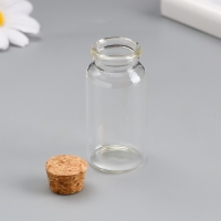 Декор для творчества стекло "Бутылочка с пробкой"набор 3 шт 25 мл 6х3х3 см Декор для творчества стекло "Бутылочка с пробкой"набор 3 шт 25 мл 6х3х3 см