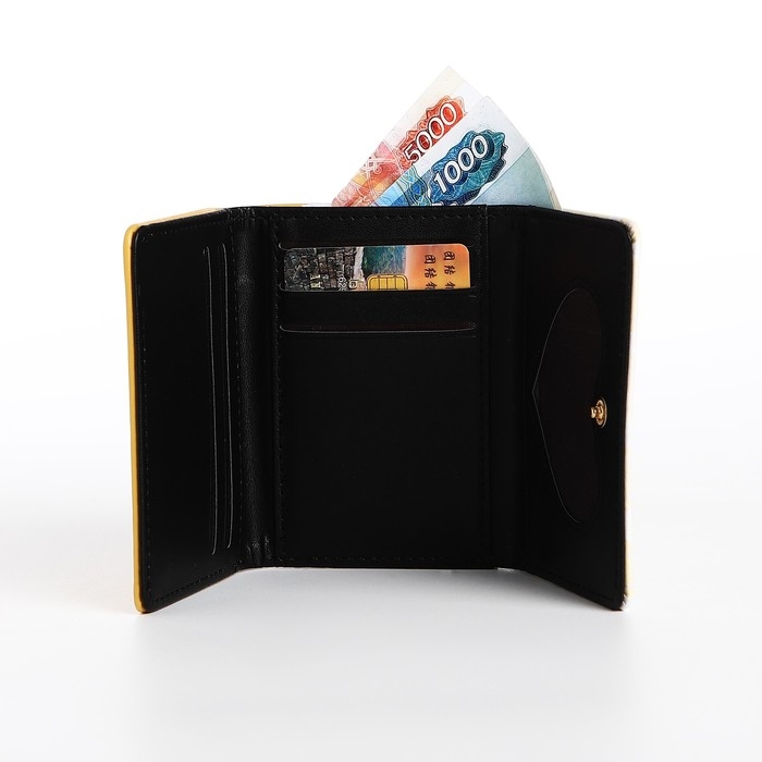 Кошелёк детский на кнопке, цвет жёлтый