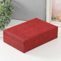 Шкатулка кожзам для украшений "Красная" комбинированная 26,7х18,5х7,5 см Шкатулка кожзам для украшений "Красная" комбинированная 26,7х18,5х7,5 см