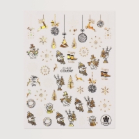 Новый год! Наклейки для ногтей &laquo;Снеговик&raquo;, металлизированные