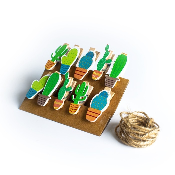 Набор декоративных прищепок "Кактусы" 1&times;12&times;13 см