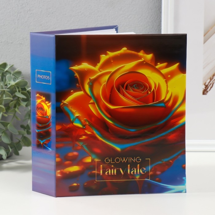 Фотоальбом на 200 фото 10х15 см,  "liquid metal flowers 1"