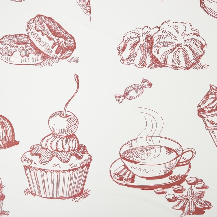 Скатерть без основы одноразовая двухсторонняя &laquo;Сладости&raquo;, 110&times;180 см, рулон 3 шт