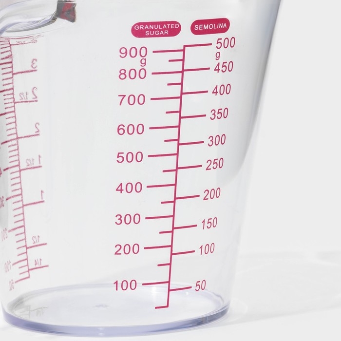 Стакан мерный, 1 л, 19×11×13 см, цвет прозрачный Стакан мерный, 1 л, 19×11×13 см, цвет прозрачный