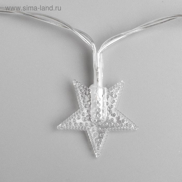 Гирлянда «Нить» 3 м с насадками «Звёзды», IP20, прозрачная нить, 20 LED, батарейки AAх3 (нет в комплекте), свечение мульти Гирлянда «Нить» 3 м с насадками «Звёзды», IP20, прозрачная нить, 20 LED, батарейки AAх3 (нет в комплекте), свечение мульти