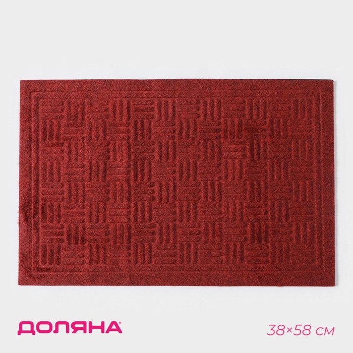 Коврик придверный влаговпитывающий Доляна, без окантовки, 38&times;58 см, цвет красный
