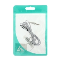 Наушники LuazON W-03, вакуумные, микрофон, плоский провод, черный Наушники LuazON W-03, вакуумные, микрофон, плоский провод, черный