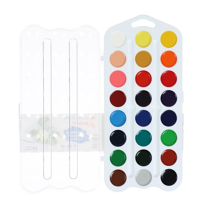 Акварель медовая 24 цвета, ЗХК Акварель медовая 24 цвета, ЗХК "Я - Художник!", без кисти, в пластиковой коробке, 227422003