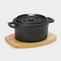 Кастрюля чугунная с крышкой Magma «Хотан», 750 мл, 18,6×14×7 см, индукция, цвет чёрный Кастрюля чугунная с крышкой Magma «Хотан», 750 мл, 18,6×14×7 см, индукция, цвет чёрный