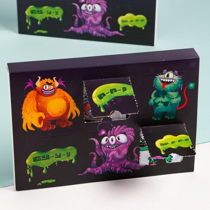 Подарочный набор носков адвент, 6 пар Подарочный набор носков адвент, 6 пар "Монстры" , 16-18 см