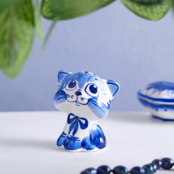 Сувенир &laquo;Кот Гав&raquo;, 6 см, гжель