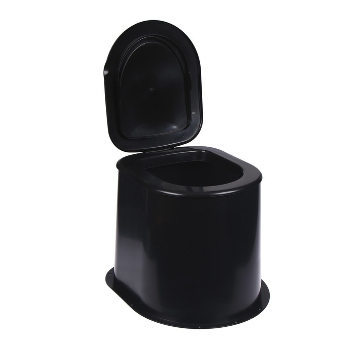 Туалет дачный, h = 35 см, без дна, с отверстиями для крепления к полу, чёрный