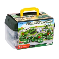 Набор игровой «Военная техника», 37 предметов: 12 инерционных машинок, дорожные знаки, игровое поле, наклейки Набор игровой «Военная техника», 37 предметов: 12 инерционных машинок, дорожные знаки, игровое поле, наклейки
