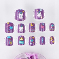 Детские накладные ногти «Радужный Единорожка», 12 шт, набор с браслетом и заколками Детские накладные ногти «Радужный Единорожка», 12 шт, набор с браслетом и заколками