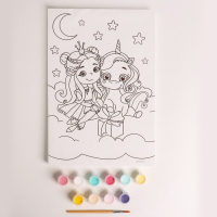 Картина по номерам для детей &laquo;Принцесса с единорогом&raquo;, 20 х 30 см