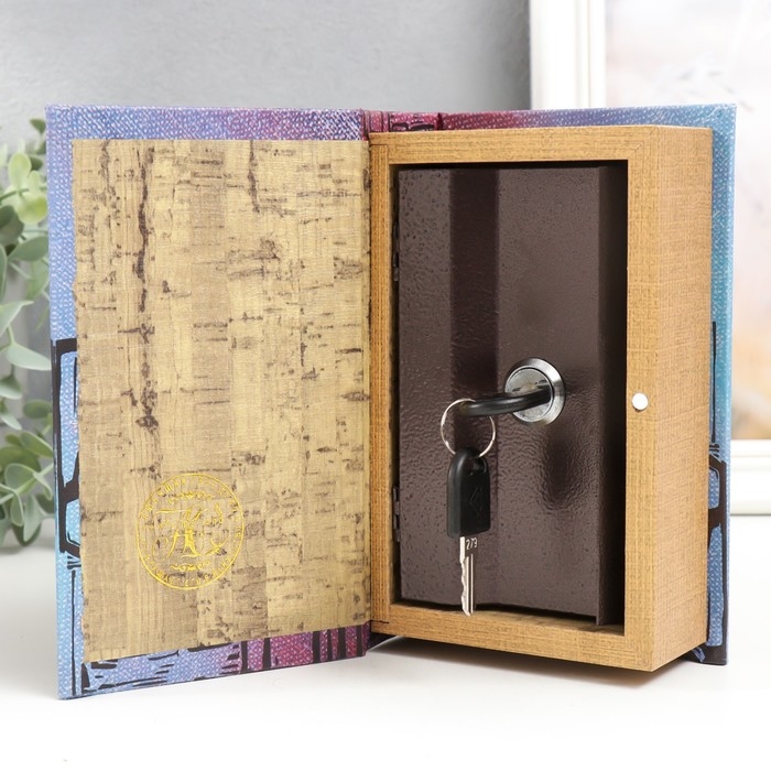 Сейф-книга дерево кожзам Сейф-книга дерево кожзам "Наскальные рисунки. Слоны" 17х11х5 см