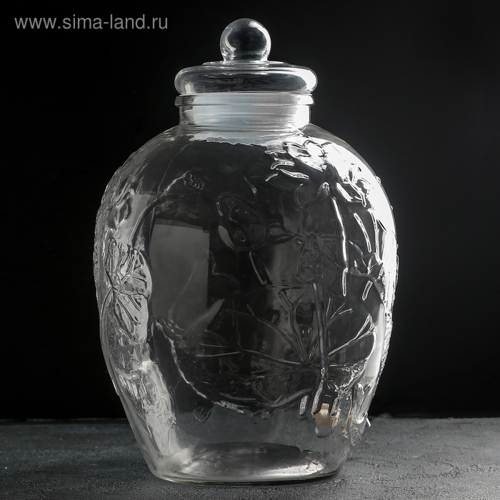 Диспенсер для напитков стеклянный &laquo;Пинотаж&raquo;, 15 л, 26&times;45 см