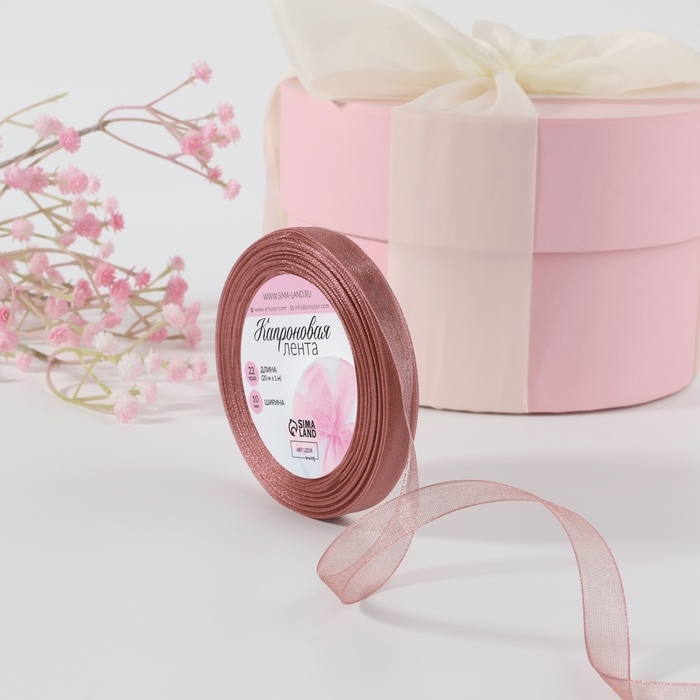 Лента капроновая, 10 мм, 20 &plusmn; 1 м, цвет пудровый №171