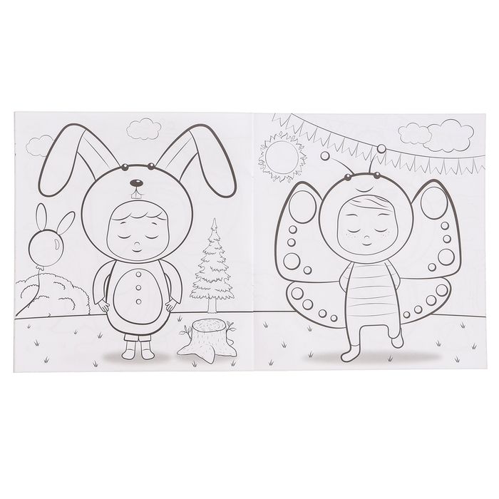 Раскраска &laquo;Лесная вечеринка&raquo;, 12 наклеек-лиц