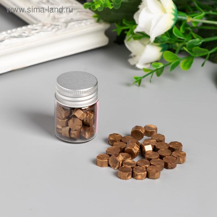 Сургуч в гранулах в баночке Сургуч в гранулах в баночке "Восьмигранник" бронзовый 9 гр 4,5х3х3 см