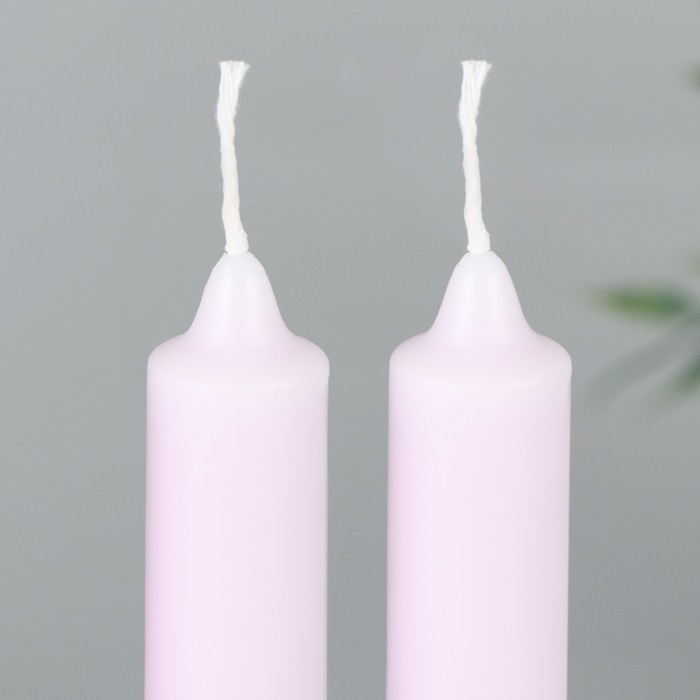 Свечи высокие с нанесением &laquo;Светлой Пасхи!&raquo;, 2 шт., фиолетовые, 19 х 2,1 см.