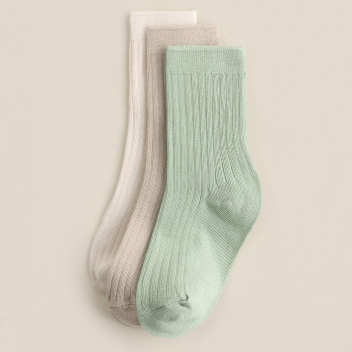 Носки детские SL Home 3 пары, р-р 16-18, молочн/оливк