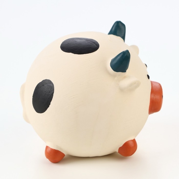 Игрушка пищащая для собак из латекса Игрушка пищащая для собак из латекса "Корова-Мяч", 8 см, белая