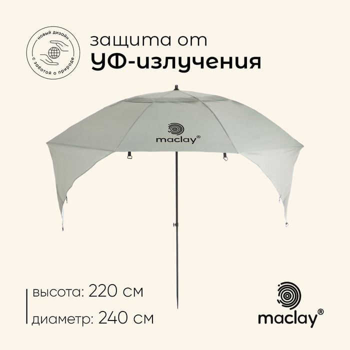 Зонт-трансформер maclay, c УФ защитой, d=240 см, h=220 см Зонт-трансформер maclay, c УФ защитой, d=240 см, h=220 см