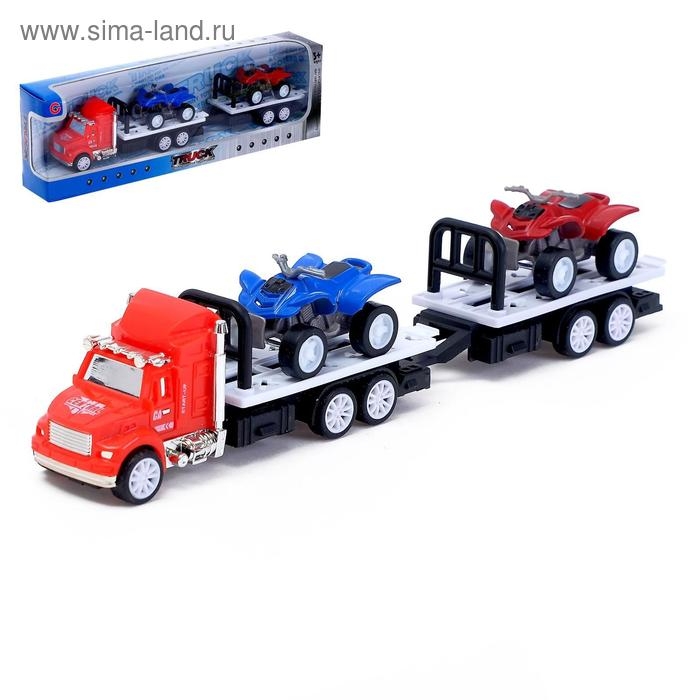 Грузовик инерционный &laquo;Перевозчик&raquo; с 2 квадроциклами, МИКС