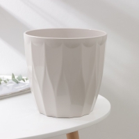 Кашпо для цветов со вставкой &laquo;Флюте&raquo;, 4,5 л, d=20 см, h=20 см, цвет бежевый