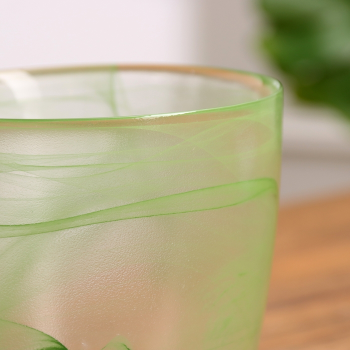 Горшок цветочный с поддоном "Гармония", зелёный 1 л