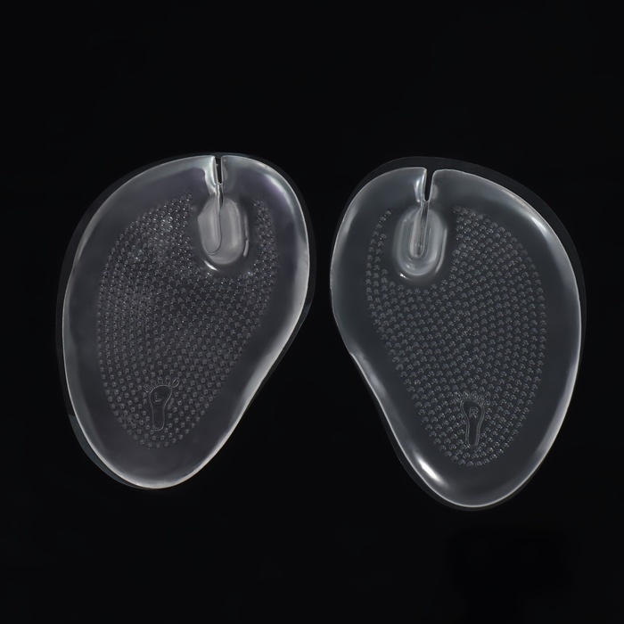 Полустельки для обуви, с протектором, с разделителем, силиконовые, 9,4 &times; 6,4 см, пара, цвет прозрачный