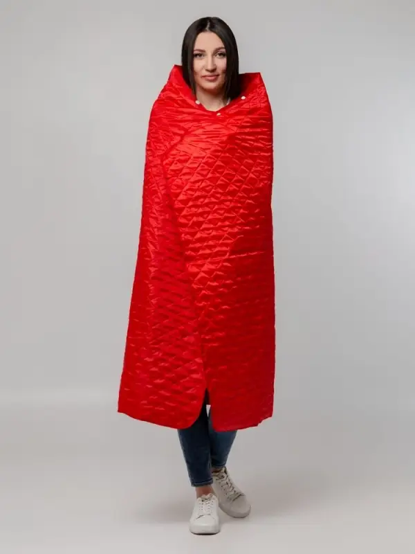 Плед-пончо для пикника SnapCoat, красный