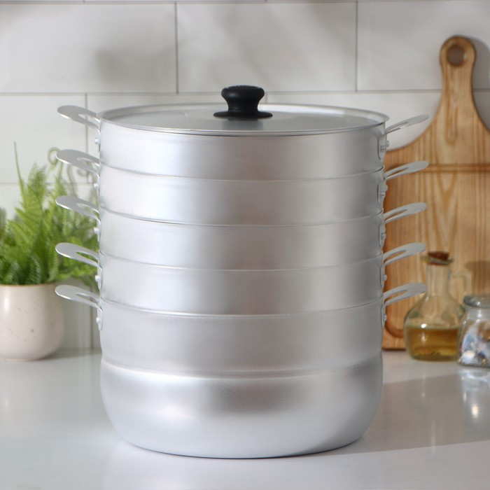 Манты-казан, 6 л, с 4 сетками, d=26 см, высота секции 5 см,металлическая крышка Манты-казан, 6 л, с 4 сетками, d=26 см, высота секции 5 см,металлическая крышка