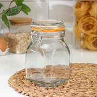 Банка стеклянная для сыпучих продуктов Optima, 760 мл, с бугельным замком Банка стеклянная для сыпучих продуктов Optima, 760 мл, с бугельным замком