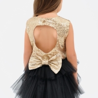 Платье нарядное для девочки с пайетками KAFTAN, размер 30 (98-104), цвет чёрный