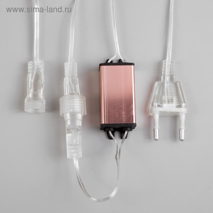 Гирлянда &laquo;Сосульки&raquo; 2.5 &times; 0.5 м, IP65, прозрачная нить, 288 LED, свечение белое с эффектом стекания, 12 В