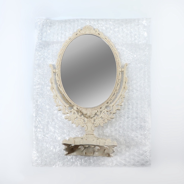 Зеркало настольное, двустороннее, с увеличением, зеркальная поверхность 13,5 &times; 18,5 см, цвет бежевый