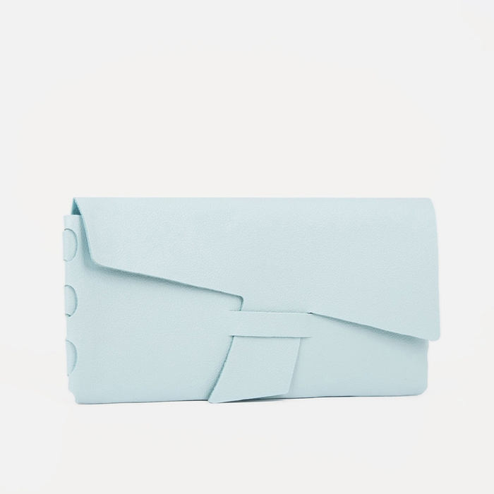 Футляр для очков на затяжке, длина 16 см, цвет голубой Футляр для очков на затяжке, длина 16 см, цвет голубой