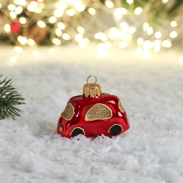 Ёлочная игрушка Ёлочная игрушка "Автобус" ручная роспись,4,6х6,4х2,7 см, красный