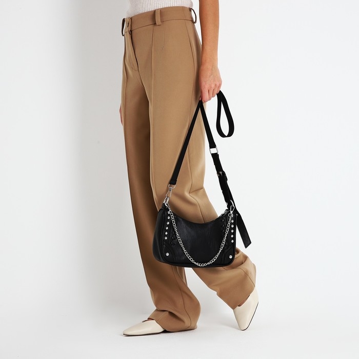 Сумка кросс-боди на молнии, цвет чёрный