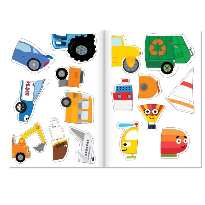 Набор с наклейками &laquo;Весёлые половинки&raquo;, Синий трактор