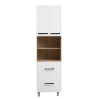 Шкаф-пенал под технику напольный Квадро, 600х565х2150, Дуб сонома/Нубук Милк