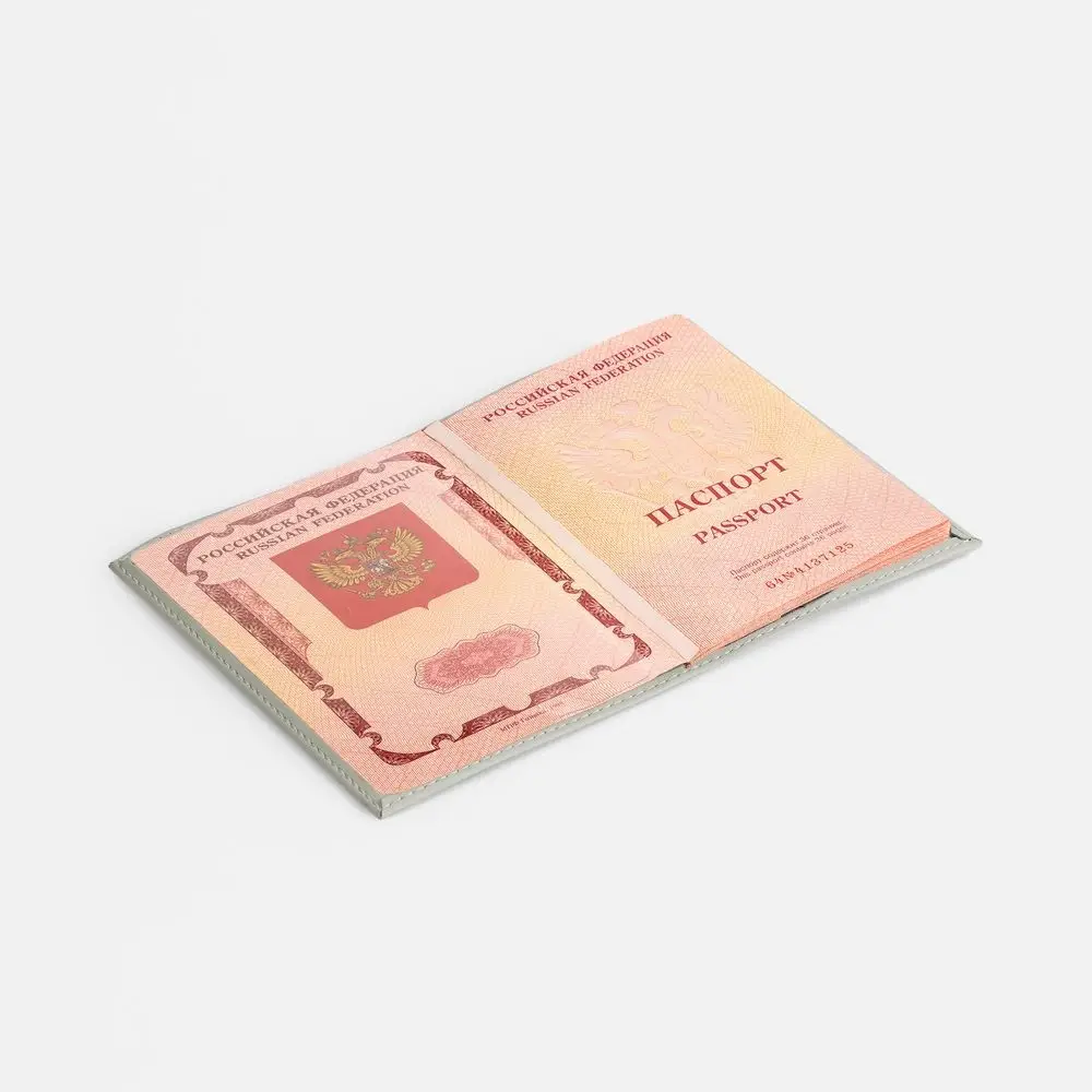 Обложка для паспорта Shall, ver. 2, серая