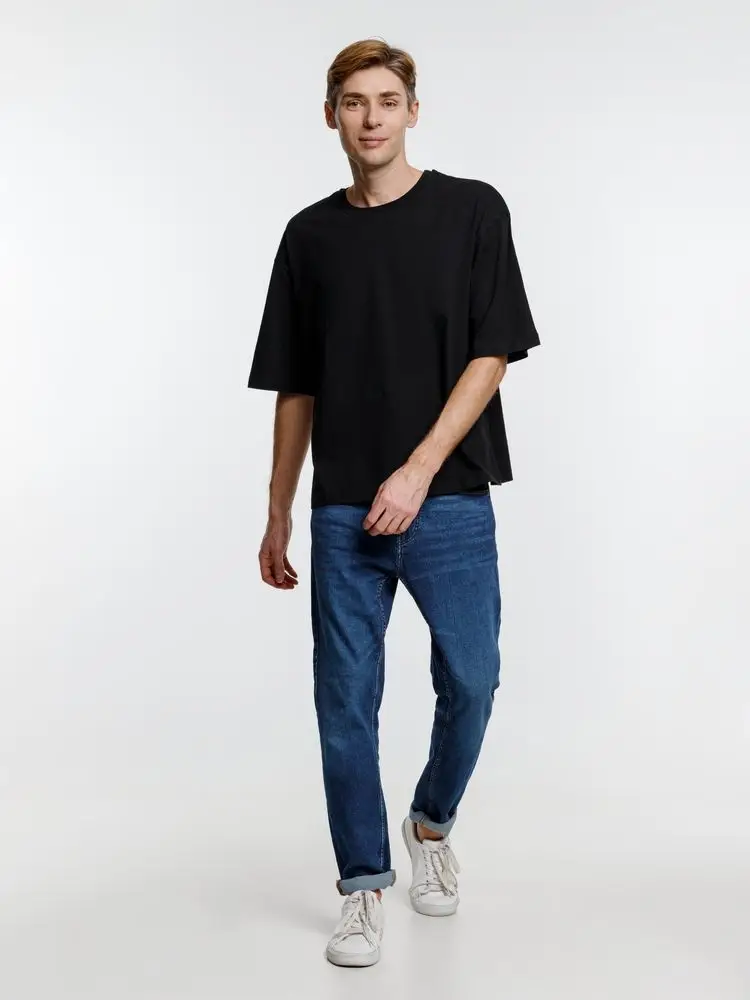 Футболка оверсайз унисекс Base Space, черная, размер M/L