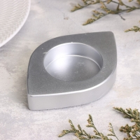 Подсвечник "Глаз. Мрамор"  из гипса, 14,5х9,5х2см,серебро