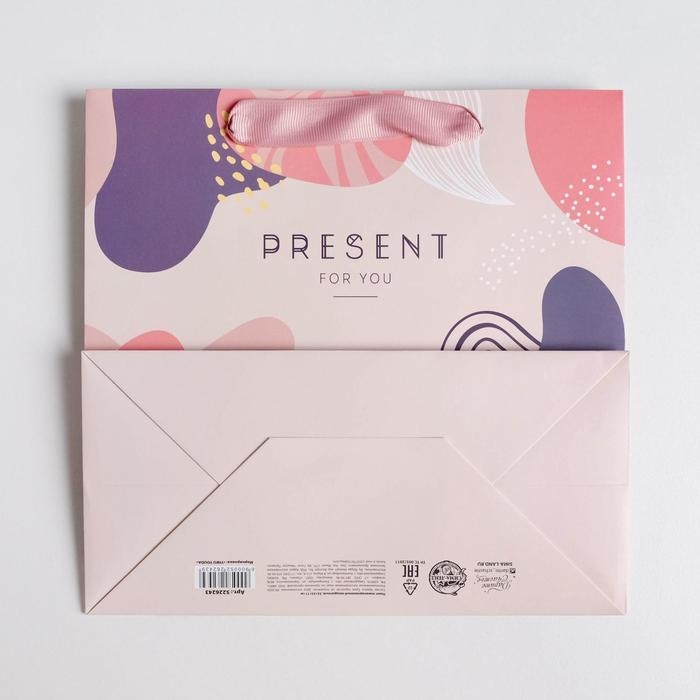 Пакет подарочный ламинированный квадратный, упаковка, Present for you, 22 х 22 х 11 см Пакет подарочный ламинированный квадратный, упаковка, Present for you, 22 х 22 х 11 см